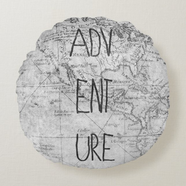 Adventure map round cushion (Front)
