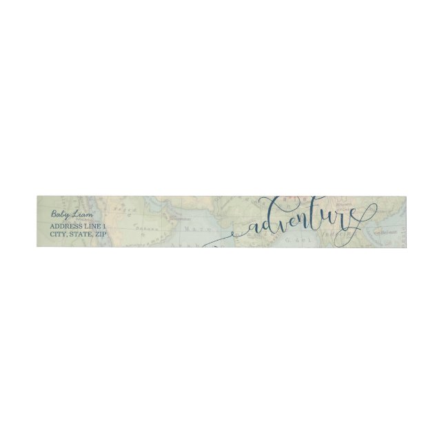 Adventure Map Wrap Around Return Address Label (Individual)
