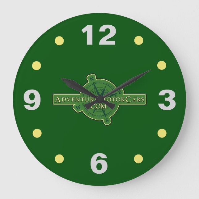 ADVENTURE MOTOR CARS LARGE CLOCK (Front)