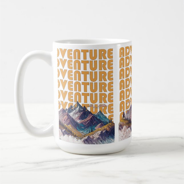Adventure mountain design coffee mug (Left)