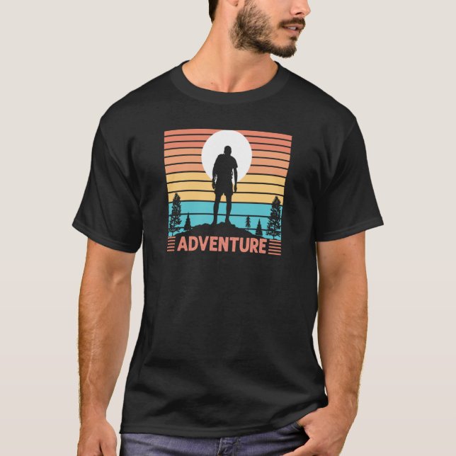 Adventure Mountain & Lake Hiking & Exploring Man S T-Shirt (Front)