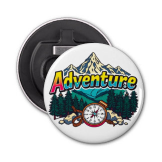 Adventure Mountain – Outdoor Hiking Nature Design  Bottle Opener