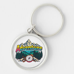 Adventure Mountain – Outdoor Hiking Nature Design Key Ring