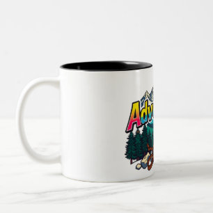 Adventure Mountain – Outdoor Hiking Nature Design Two-Tone Coffee Mug
