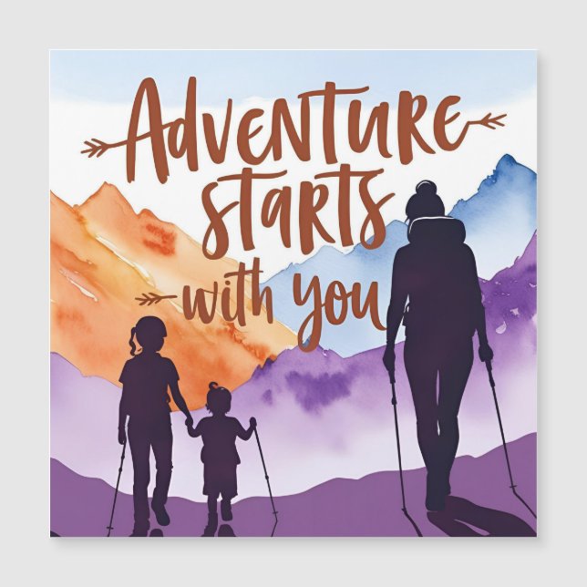 "Adventure Mum & Kids – Hiking Bond Art" (Front)