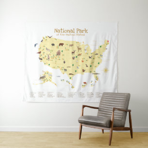 Adventure National Park Map Woodland Nursery  Tapestry