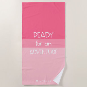 Adventure Ombre Pink   Monogram Beach Towel