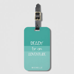 Adventure Ombre Teal   Monogram Luggage Tag