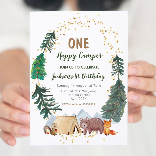 Adventure One Camper first birthday invitation (Creator Uploaded)