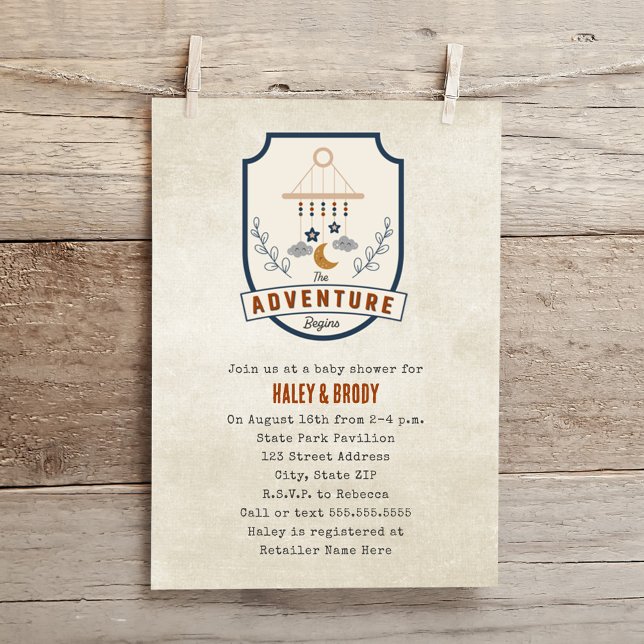 Adventure Patch Neutral Baby Shower Invitation (Creator Uploaded)