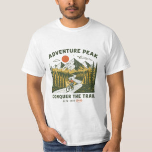 Adventure Peak Conquer the Trail Mountain Biking A T-Shirt