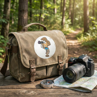 Adventure Photographer Boy with Camera Classic Round Sticker