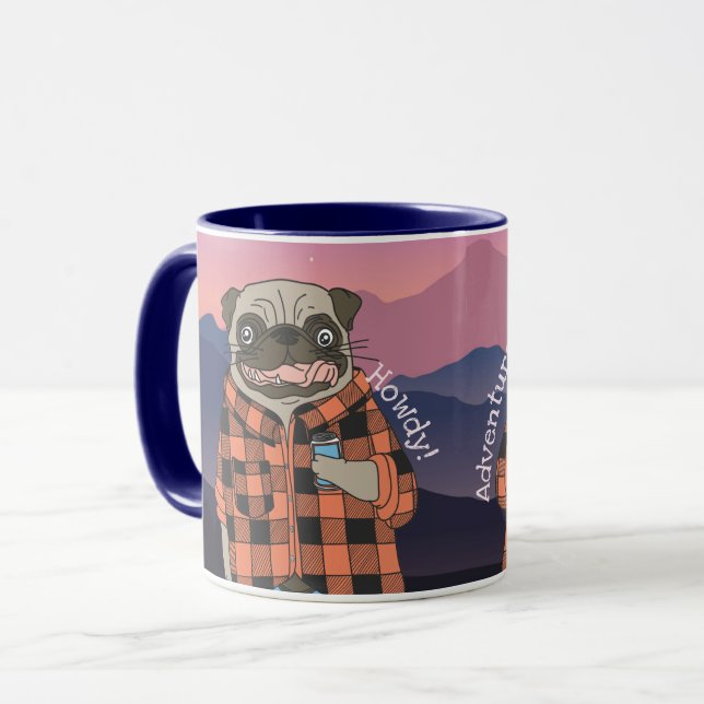 Adventure Pug Mug (Front Left)