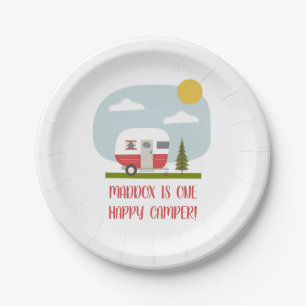 Adventure Red Camper Birthday  Paper Plates