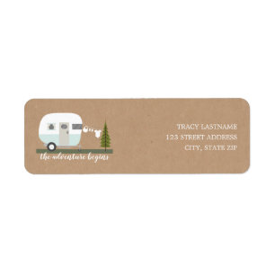 Adventure Retro Camper Trailer Boy Baby Shower Return Address Label