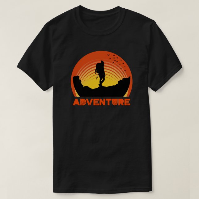 Adventure Retro Summer Sunset T-Shirt (Design Front)