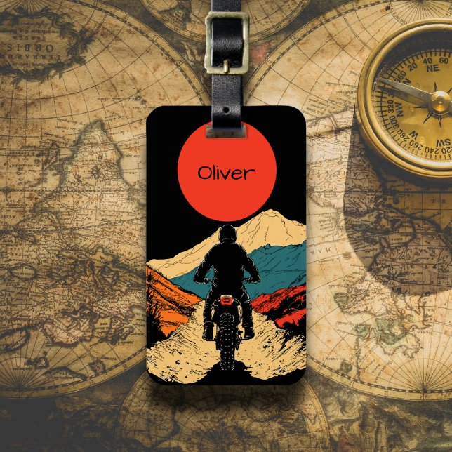 Adventure Rider Illustration Luggage Tag (Creator Uploaded)