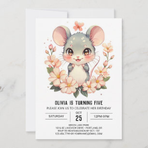 Adventure Rodent Mouse Birthday Invitation