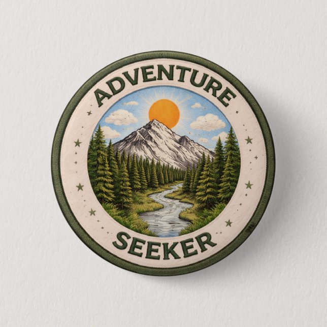 Adventure Seeker 6 Cm Round Badge (Front)