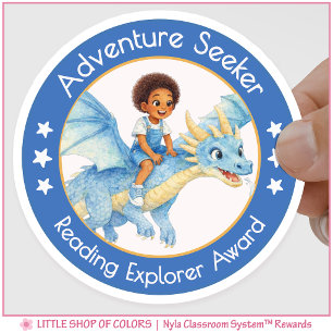 Adventure Seeker Teacher Reading Explorer Award Classic Round Sticker