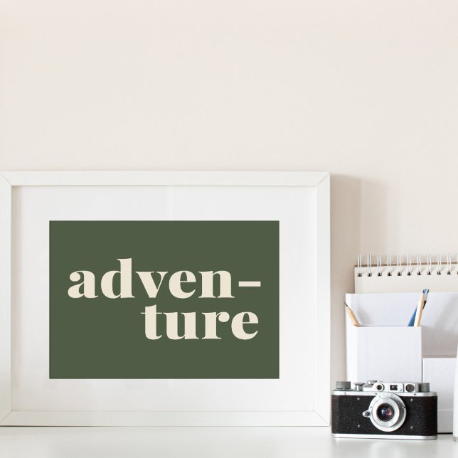 Adventure | Simple Inspirational Quote Green Poster (Creator Uploaded)
