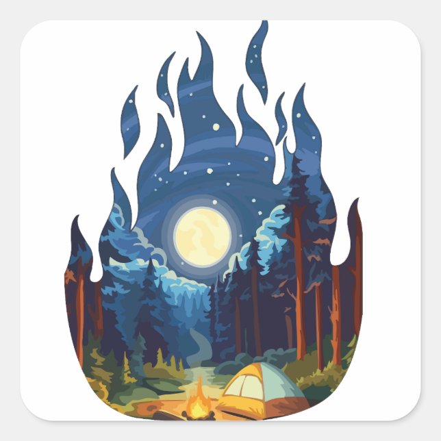  adventure  square sticker (Front)