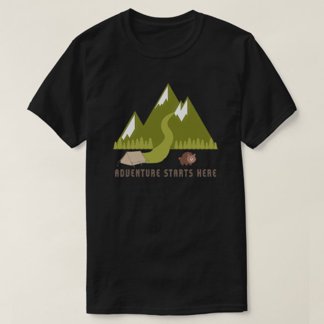 Adventure Starts Here T-Shirt (Design Front)
