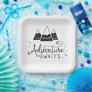 Adventure Themed Baby Shower Paper Plate