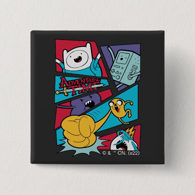 Adventure Time | Action Panel Graphic 15 Cm Square Badge (Front)