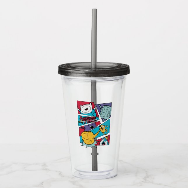 Adventure Time | Action Panel Graphic Acrylic Tumbler (Front)