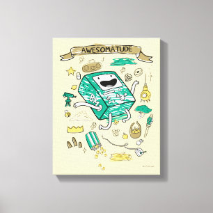 Adventure Time "Awesomatude" BMO Sketch Canvas Print