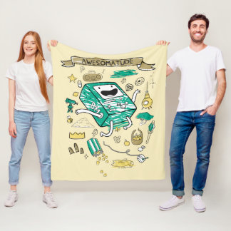 Adventure Time | "Awesomatude" BMO Sketch Fleece Blanket