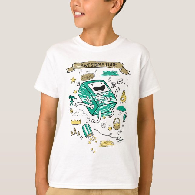 Adventure Time | "Awesomatude" BMO Sketch T-Shirt (Front)