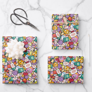 Adventure Time   Character Toss Pattern Wrapping Paper Sheet