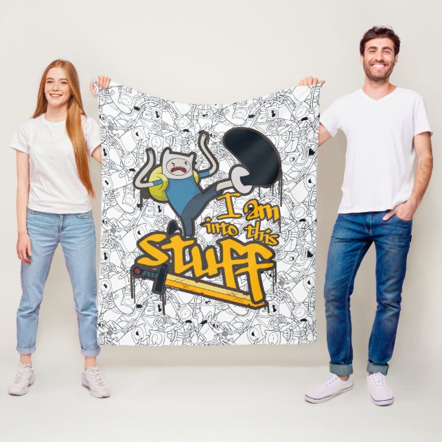 Adventure Time | Finn "I Am Into This Stuff" Fleece Blanket (In Situ)