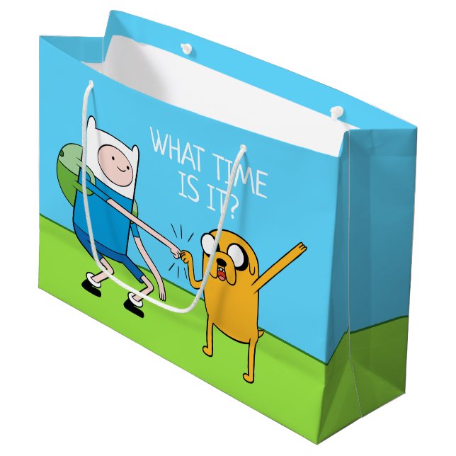 Adventure Time | Finn & Jake Fist Bump Large Gift Bag (Front Angled)