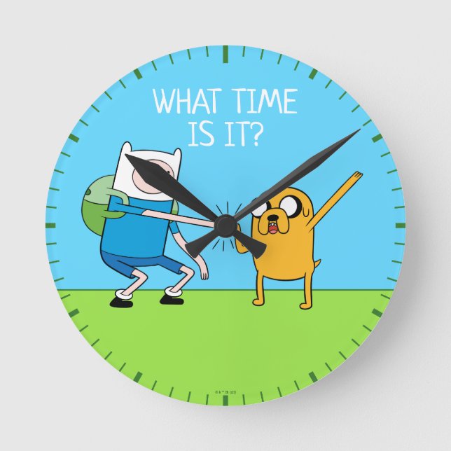 Adventure Time | Finn & Jake Fist Bump Round Clock (Front)