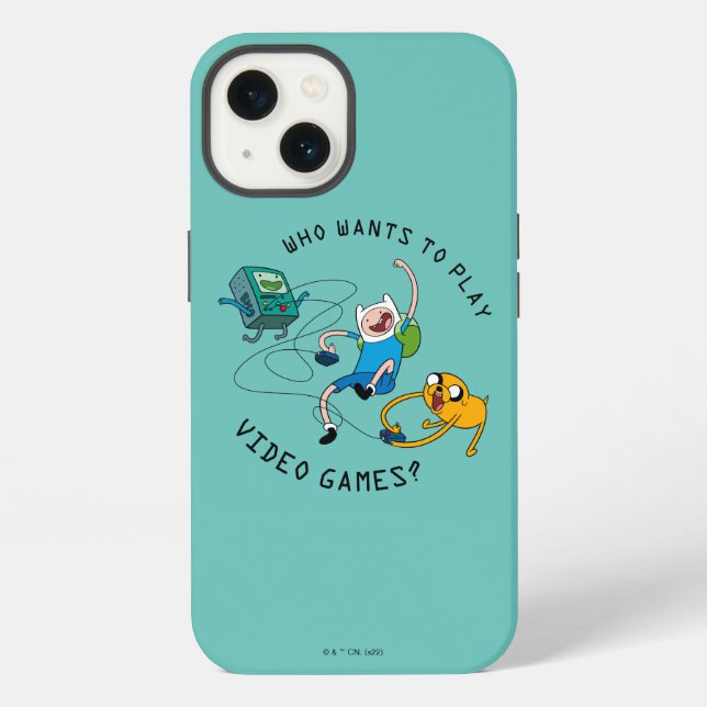 Adventure Time | Finn & Jake Play With BMO iPhone Case (Back)
