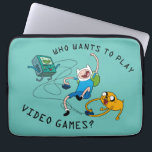 Adventure Time | Finn & Jake Play With BMO Laptop Sleeve<br><div class="desc">Check out this fun graphic of Finn and Jake playing with BMO!</div>