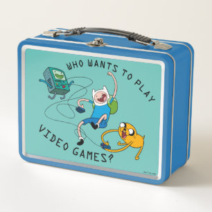 Adventure Time Finn & Jake Play With BMO Metal Lunch Box
