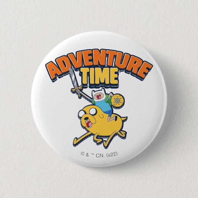 Adventure Time | Finn Riding Jake 6 Cm Round Badge (Front)
