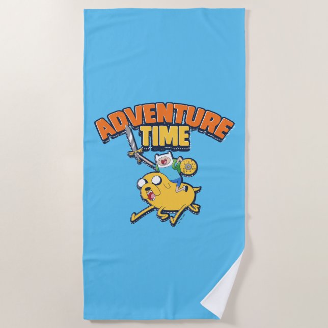 Adventure Time | Finn Riding Jake Beach Towel (Front)