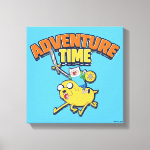 Adventure Time Finn Riding Jake Canvas Print