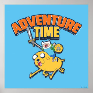 Adventure Time   Finn Riding Jake Poster