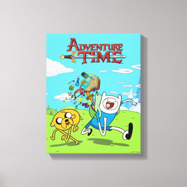 Adventure Time | Finn's Backpack Adventure Gear Canvas Print (Front)