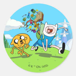 Adventure Time   Finn's Backpack Adventure Gear Classic Round Sticker