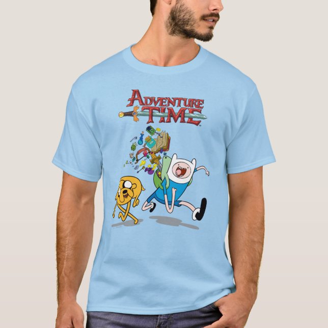 Adventure Time | Finn's Backpack Adventure Gear T-Shirt (Front)