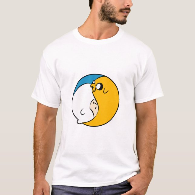 Adventure Time Jake and Finn Yin and Yang T-Shirt (Front)