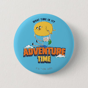 Adventure Time   Jake Floating With Finn 6 Cm Round Badge
