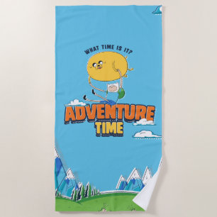 Adventure Time   Jake Floating With Finn Beach Towel